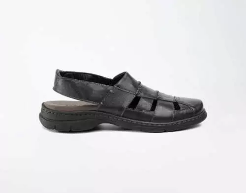 Летни черни кожени сандали