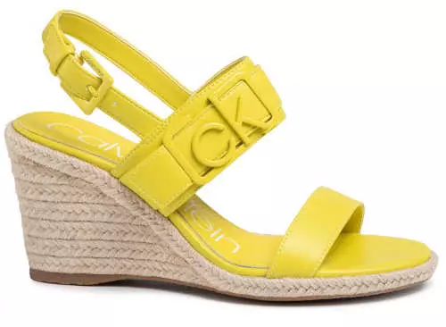 Жълти сандали с висок клин на Calvin Klein