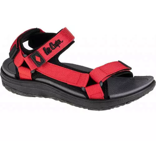 Червени и черни летни сандали