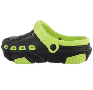 Мъжки чехли в черно-зелена цветова комбинация